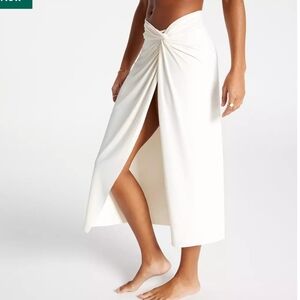 CALIA Women's High Waisted Twisted Knot Sarong| Light CREAM| SIZE XL| NEW W TAGS